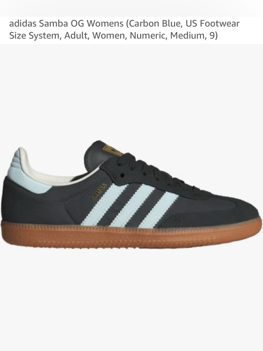 adidas Samba OG women’s blue with Light Blue Stripes and Gum Sole